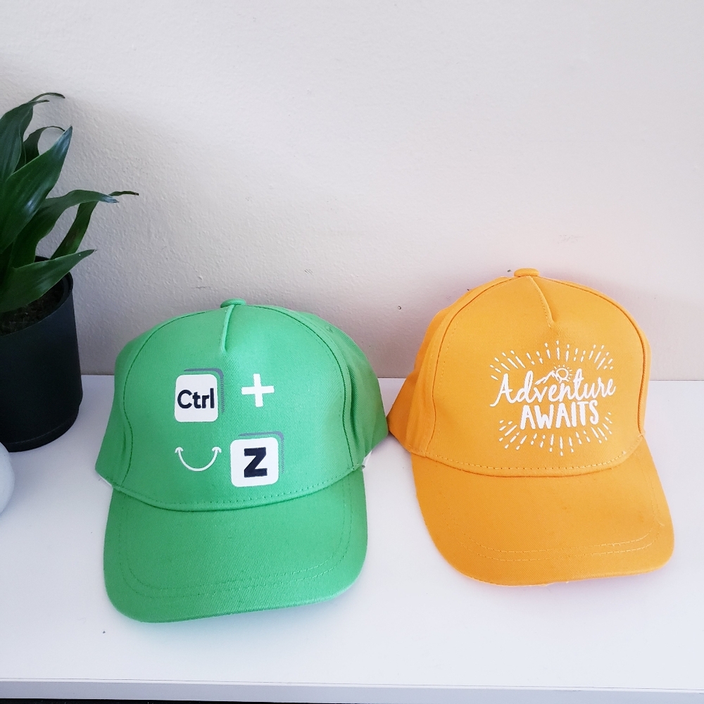 KIDS New Ballcaps ONE SIZE - Green & Orange